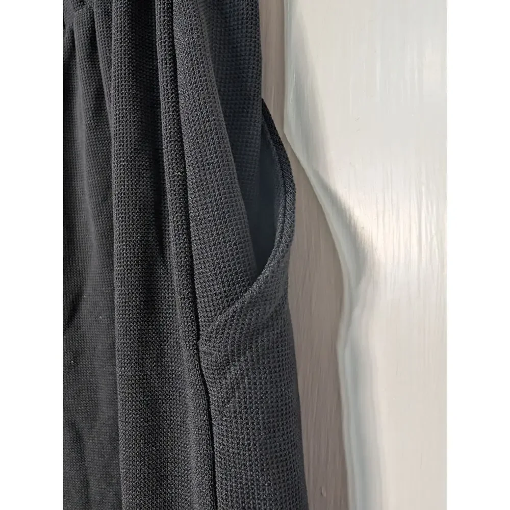 Halara Black Wide Leg Ribbed Workwear Woman's Size S Pleated Pants NWT(841)